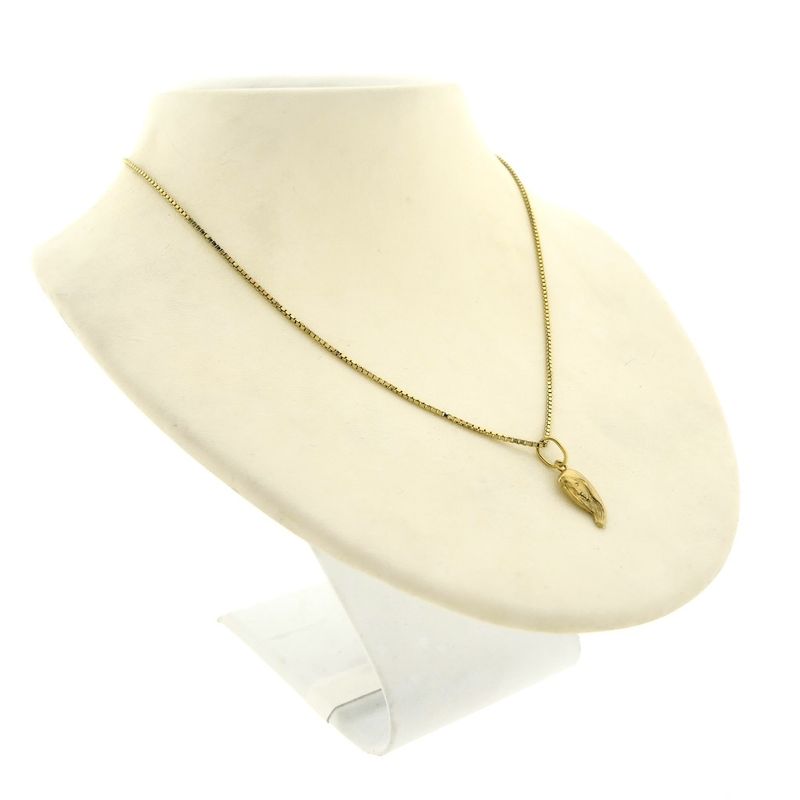 Image 6 of Gold pendant of a half heart with a woman