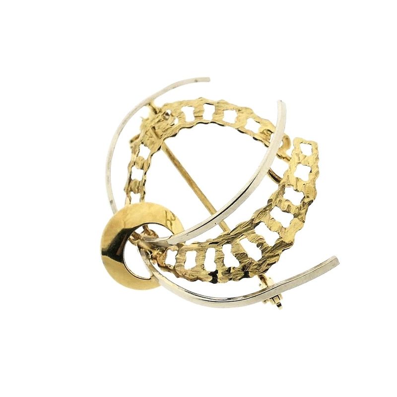Image 2 of Vintage two-tone gold fantasy brooch
