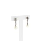 Image 3 of White Gold Earrings with Pearl & Diamonds