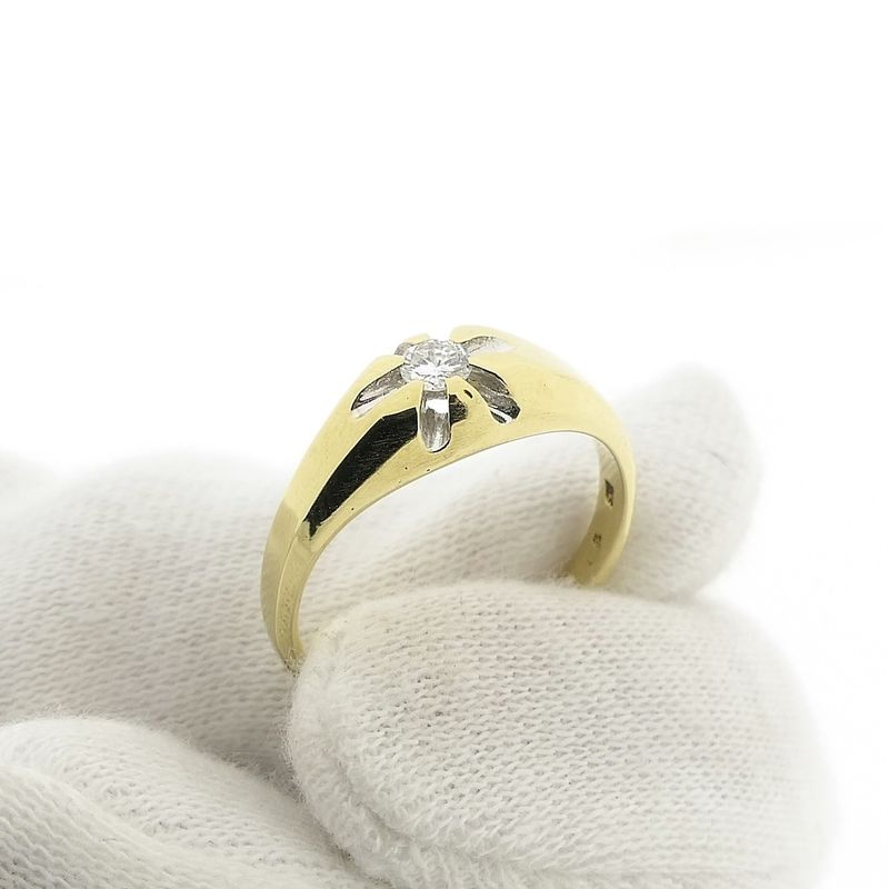 Image 7 of Gold solitaire ring with diamond | 0.16 ct.