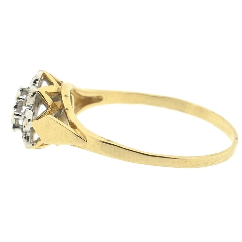 Image 6 of Gold entourage ring with diamond | 0.045 ct.
