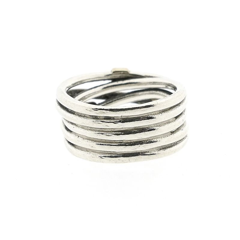 Image 4 of Pandora ring; Silver with gold; Rope