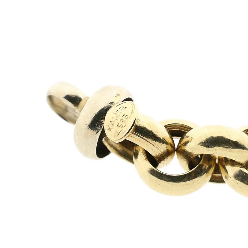 Afbeelding 7 van Gouden jasseron schakelarmband | 21 cm 