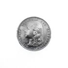 Image 1 of Silver brooch Wilhelmina long loose hair coin | 1892