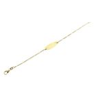 Image 6 of Gold Figaro link bracelet with engraving plate | 15 cm