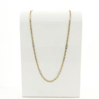 Two-tone gold navy link chain with diamonds