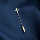 Image 6 of Antique gold lapel pin, tie pin with a cross
