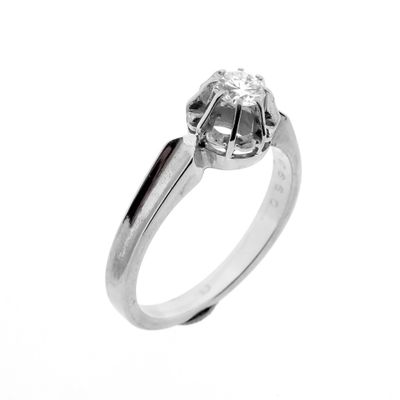 Image 1 of White gold solitaire ring with diamond | 0.31 ct.