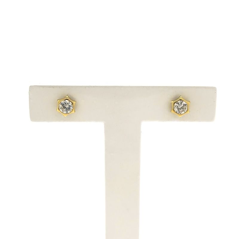 Image 1 of Gold stud earrings with zirconia