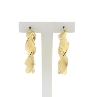 Image 1 of Gold spiral hoop earrings; Ø 45 mm