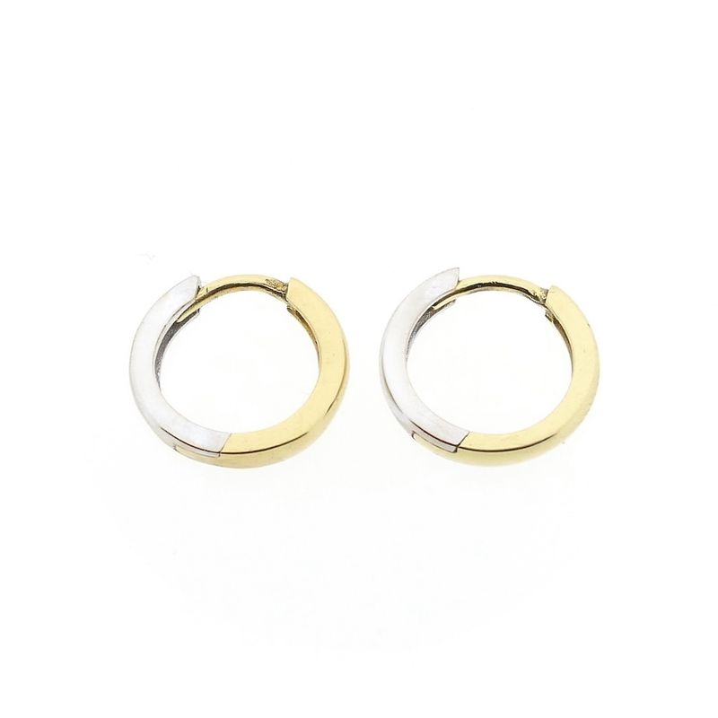 Image 5 of Two-tone gold hoop earrings | Ø 14.5 mm
