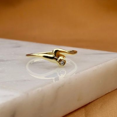 Gold ring with diamond; 0.015 ct. Image 2 of Gold ring with diamond; 0.015 ct.