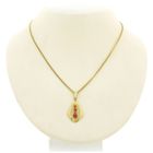 Image 9 of Vintage gold pendant with red coral.