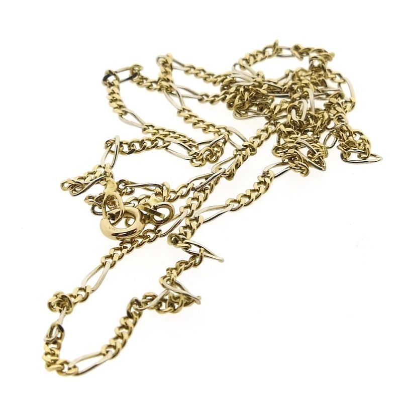 Image 7 of Two-tone gold Figaro link chain | 51.5 cm