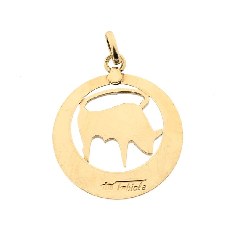 Image 5 of Golden Zodiac Sign Pendant; Taurus