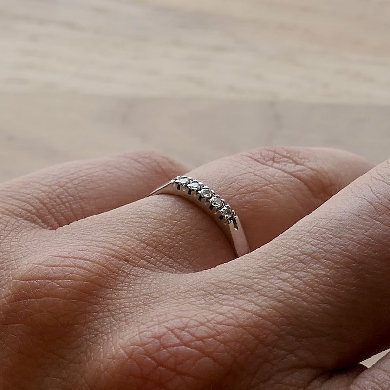 Image 7 of White gold ring with diamond | 0.075 ct.