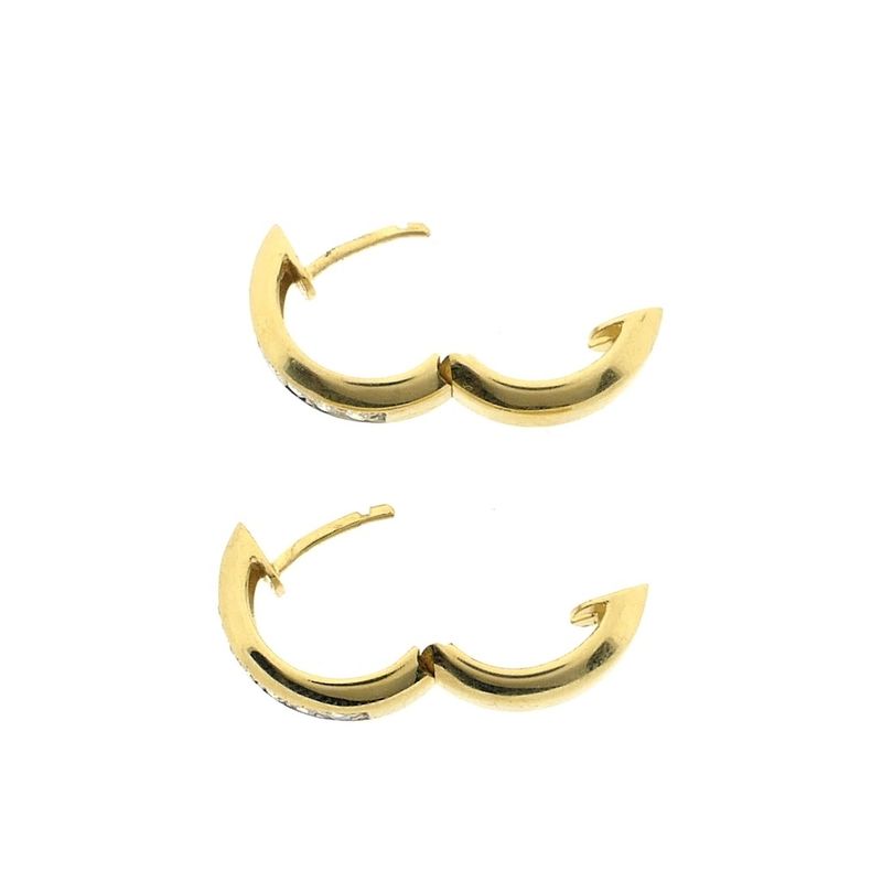 Image 4 of Gold hoop earrings with zirconia; Ø 15.2 mm