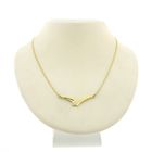 Image 1 of Gold necklace with a fixed pendant and diamond; 0.01 ct. | 42 cm