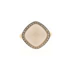 Image 2 of Gold ring set with rose quartz and diamonds; Tirisi