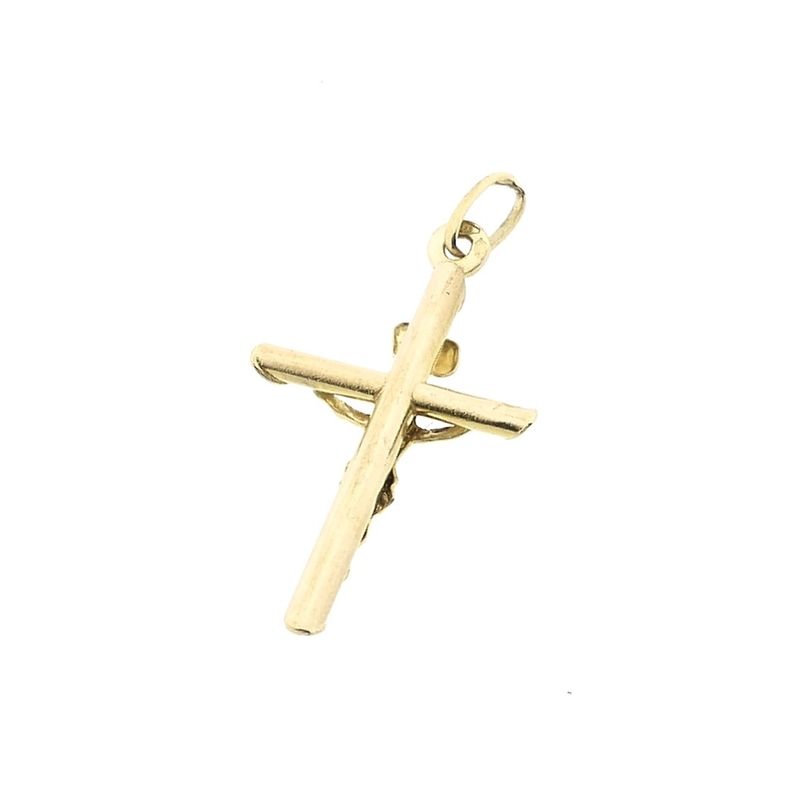 Image 5 of Gold pendant of a cross with corpus | INRI