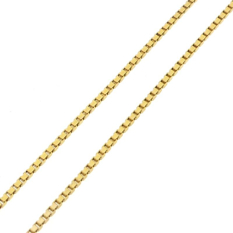 Image 5 of Antique gold Venetian link chain with fixed pendant and blood coral