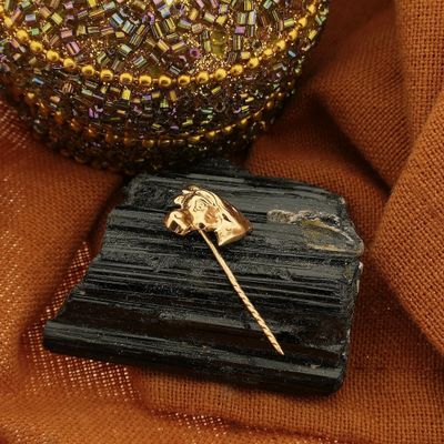 Image 2 of Gold lapel pin; Horse head