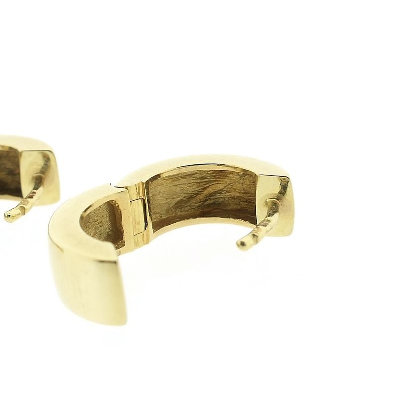 Image 7 of Gold matted hinged hoop earrings.