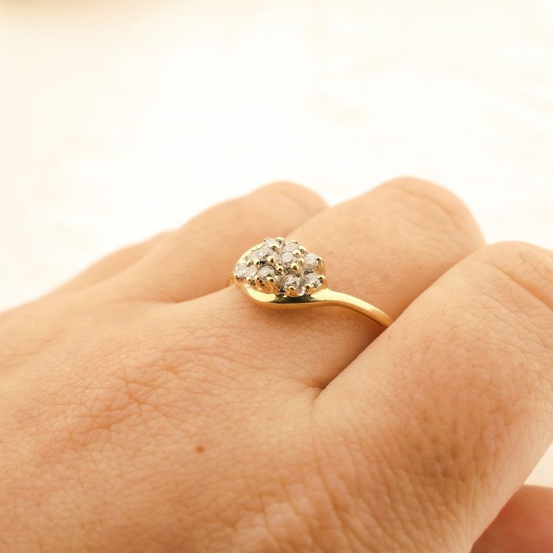 Image 4 of Gold ring pavé set with diamonds | 0.22 ct.