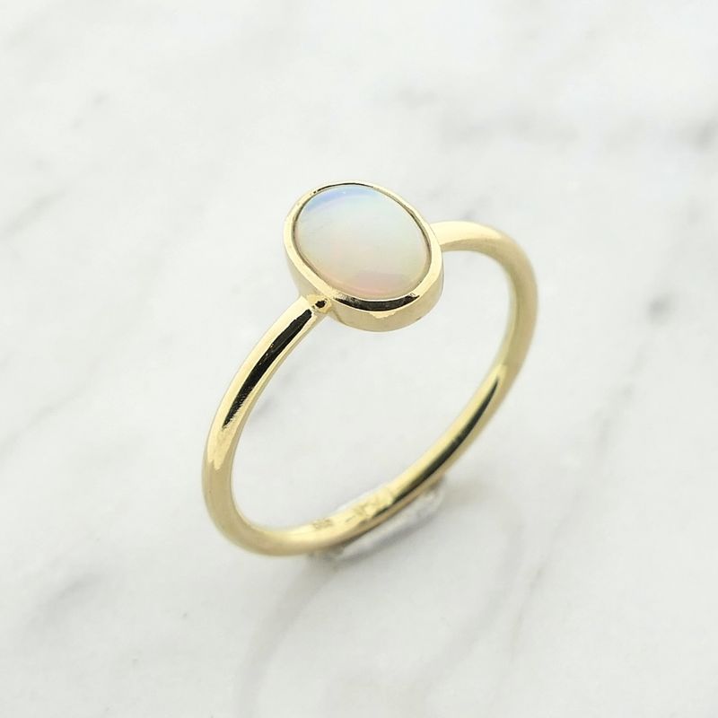 Image 1 of Gold ring with precious opal