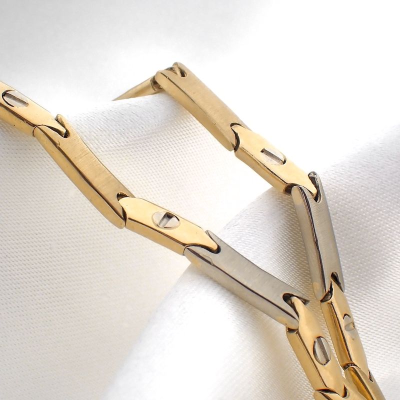 Image 2 of Two-tone gold fantasy link necklace