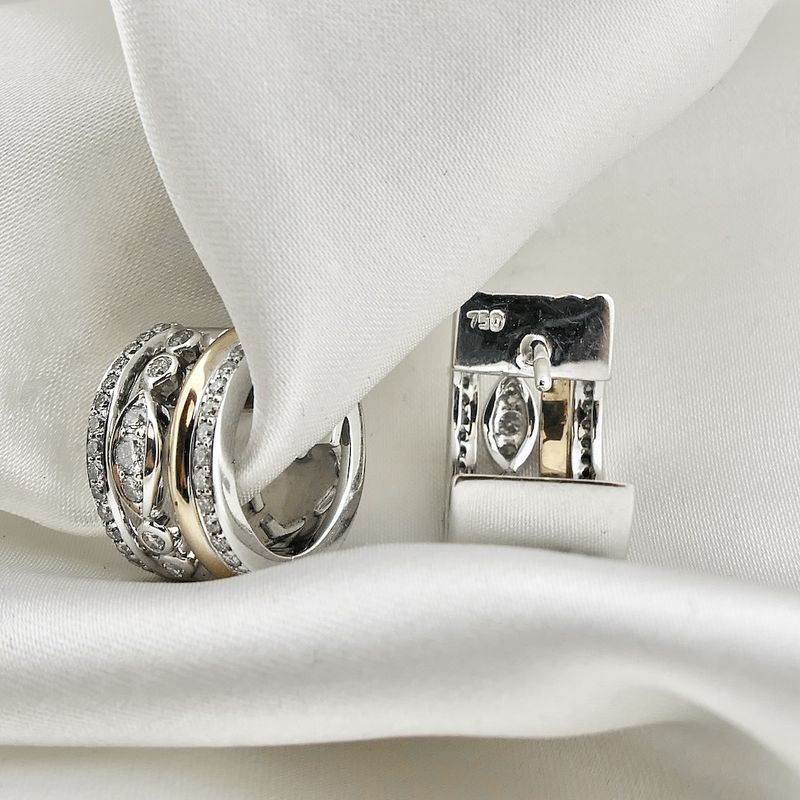 Image 8 of Two-tone gold AL CORO earrings with 0.50 ct. diamonds.