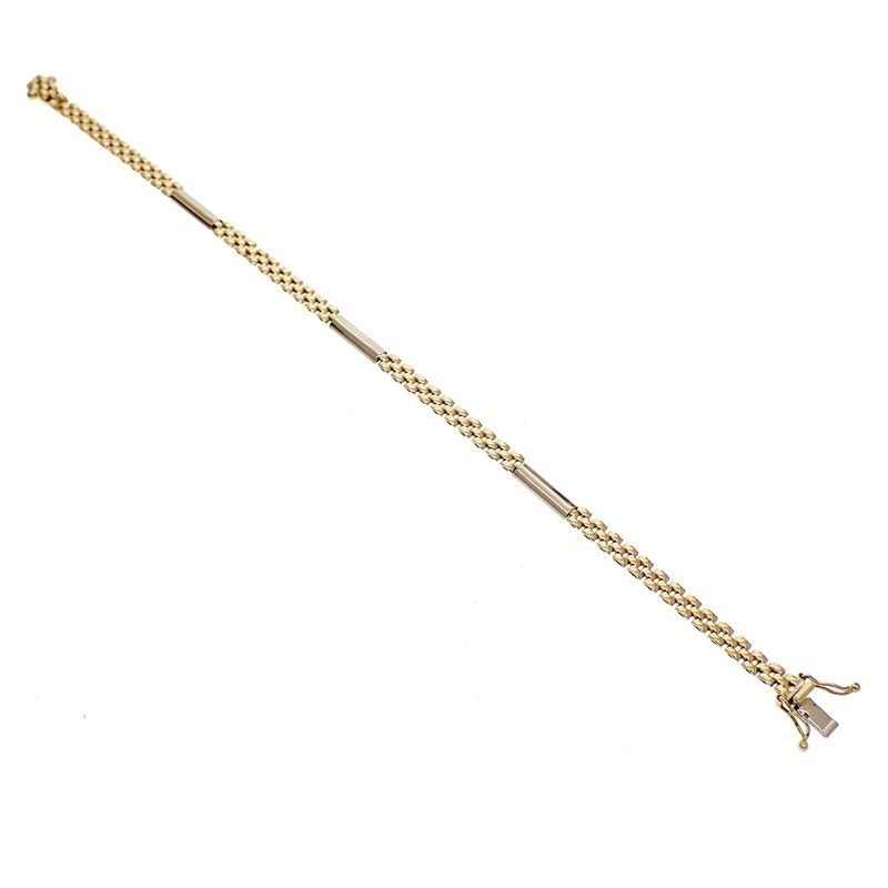 Image 5 of Two-tone gold link bracelet; Men | 19 cm