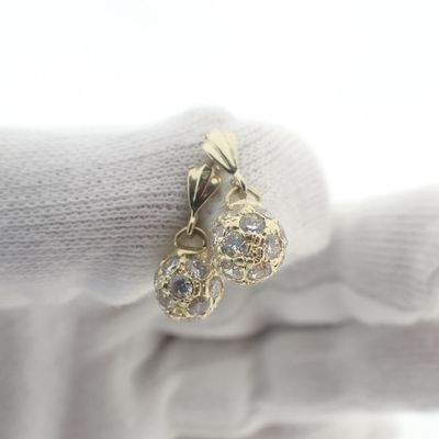 Image 2 of Gold ball earrings with zirconia