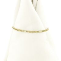 Two-tone gold Figaro link bracelet | 17 cm