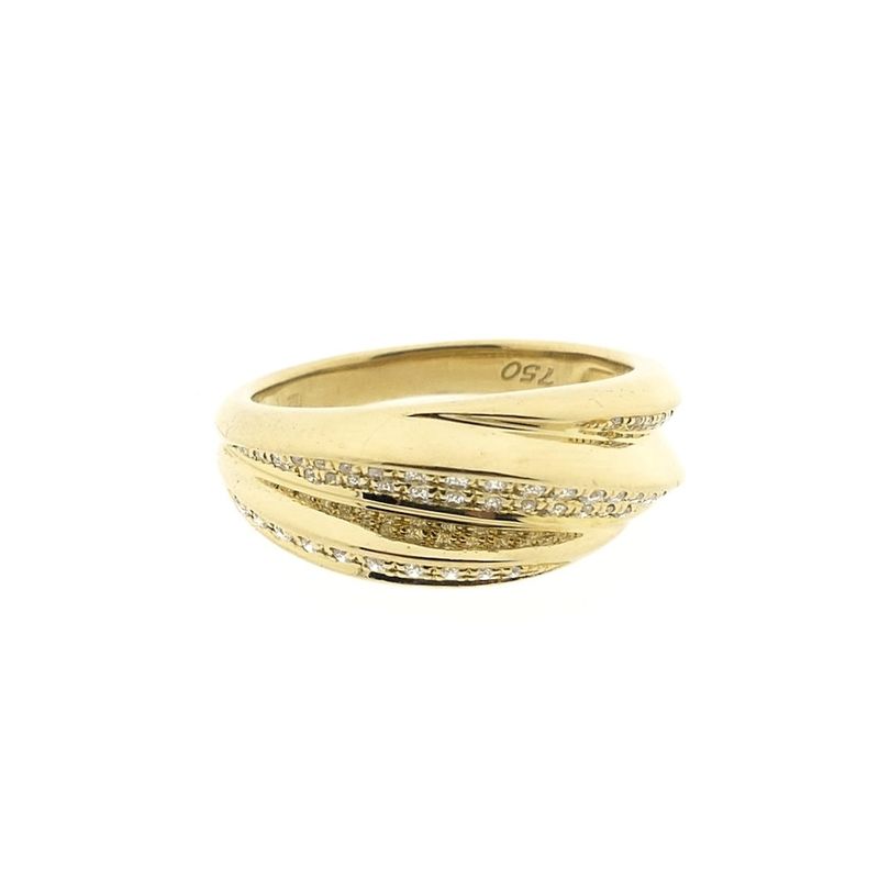 Image 3 of Gold pavé ring with diamonds; approx. 0.38 ct.