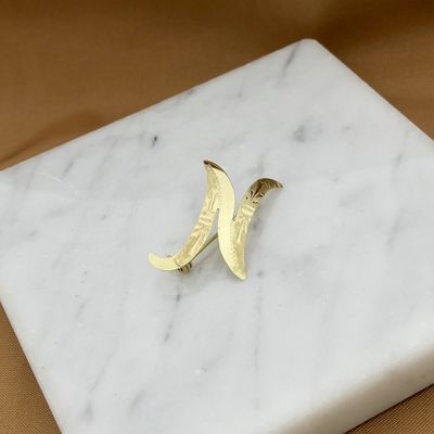 Image 2 of Gold letter brooch; letter N