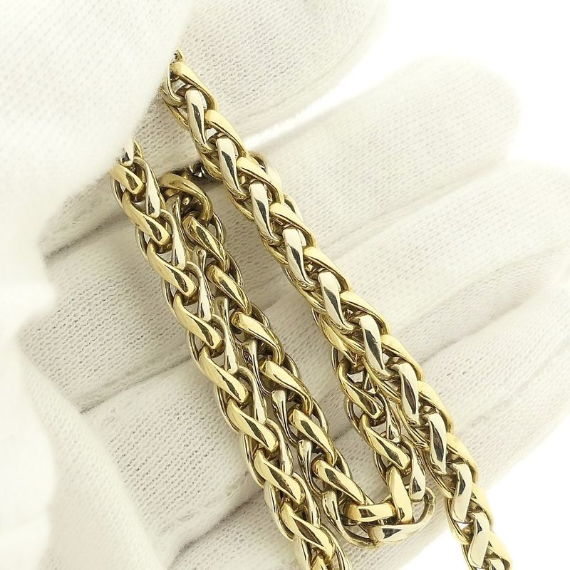 Image 7 of Two-tone gold foxtail link necklace | 45 cm