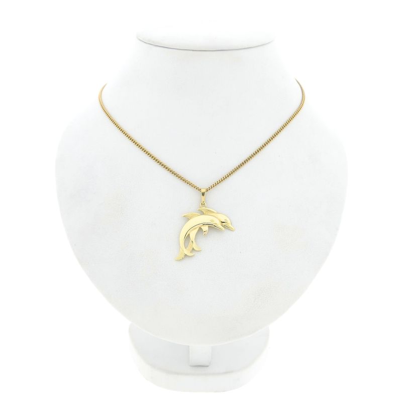 Image 3 of Gold pendant of dolphins