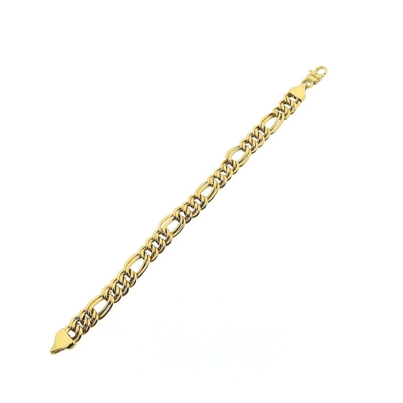 Image 8 of Gold flat Figaro/Prince of Wales bracelet