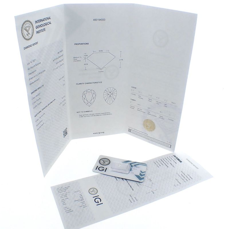 Image 7 of 0.55 ct. Pear cut diamond H/ SI2 + IGI Certificate - Natural diamond