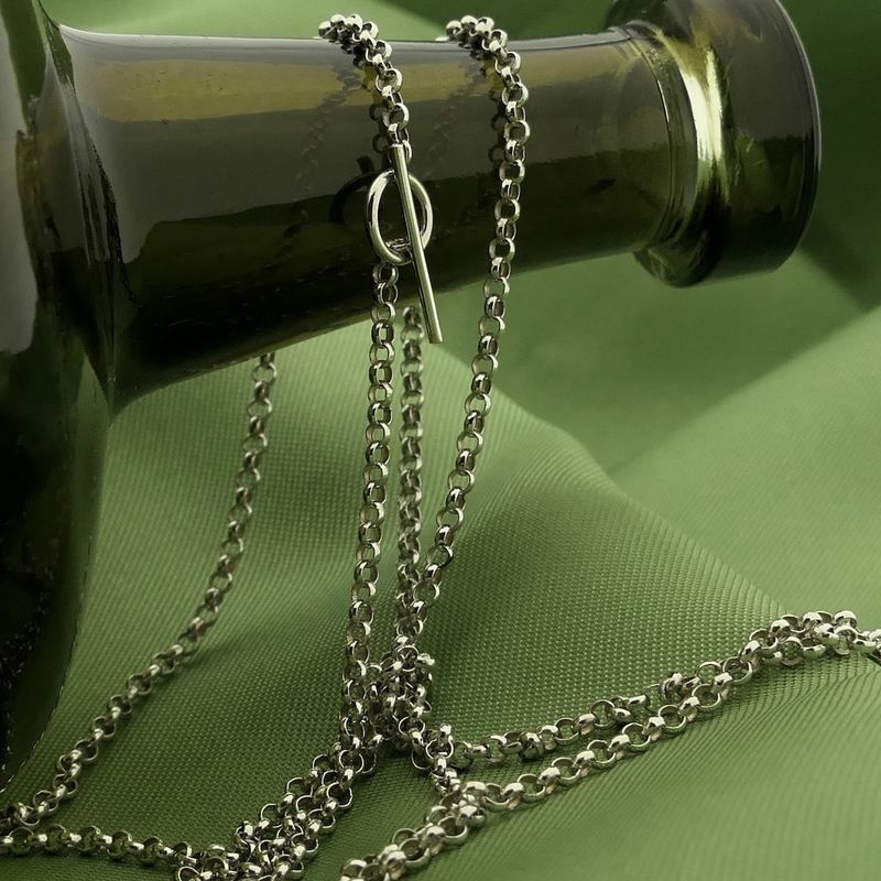 Image 2 of 18-karat white gold jasseron link chain | 60 cm