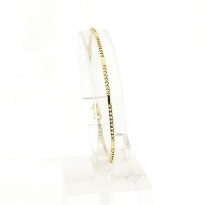 Image 1 of Gold closed Figaro link bracelet | 19 cm