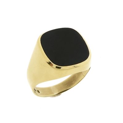 Image 1 of 8 carat large men's signet ring | Onyx