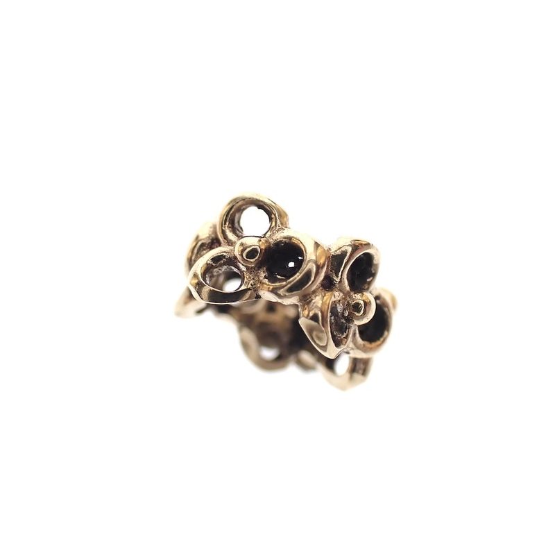 Image 3 of Pandora spacer; Gold; Flowers in a Row