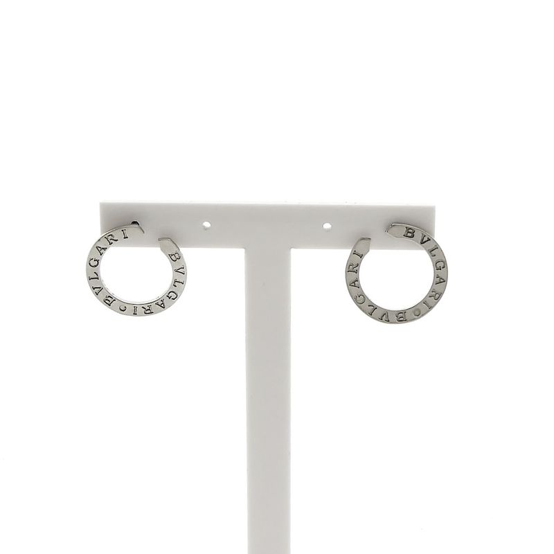 Image 6 of White gold earrings; BVLGARI lookalike