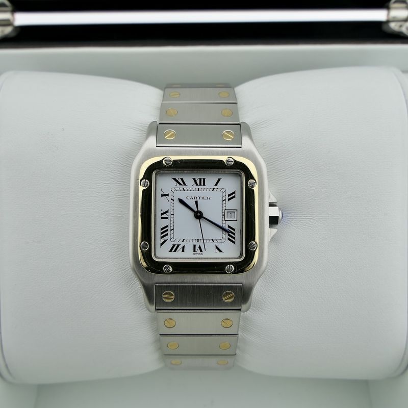Image 13 of Cartier Santos Carree 2961; 18k. Gold/steel unisex watch