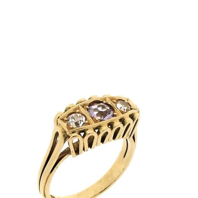 Image 2 of Gold ring with colored zirconia
