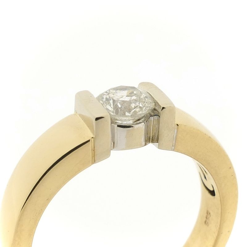 Image 3 of Christ bicolor gold solitaire ring with diamond 1.01 ct.