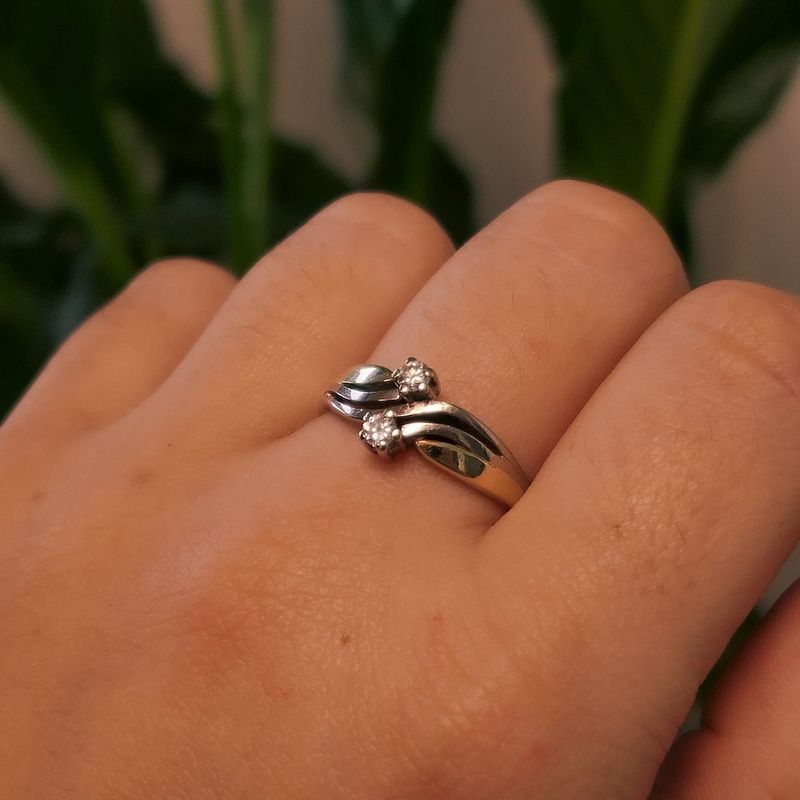 Image 6 of Two-tone gold ring with diamonds