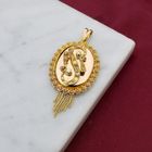 Image 2 of gold pendant of a hat bell